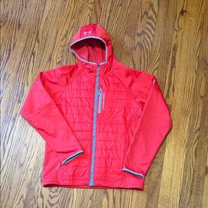 Under Armour Orange Coldgear, Infrared Hooded Jacket Size Large